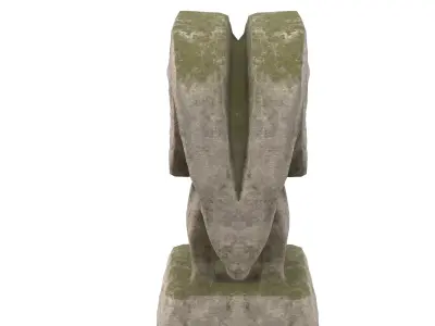 Ram abstract stone statues Low-poly 3D model