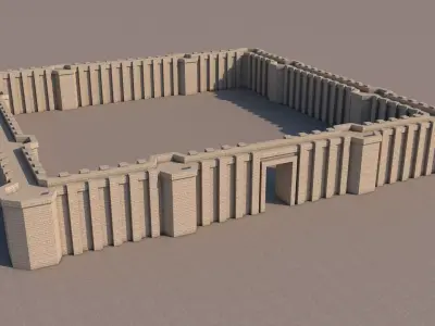 Low Poly Medieval Walls Low-poly 3D model