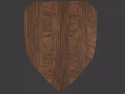 Wooden shield Low-poly 3D model 18