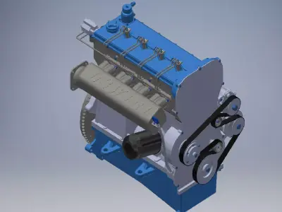 I4  Turbo Diesel engine 3d model 3D model