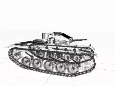 WW2 German Tank Pzkw II 3D model