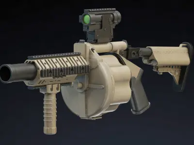 Milkor MGL Low Poly Low-poly 3D model