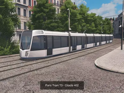 Modern Trams Collection 3D Model Pack