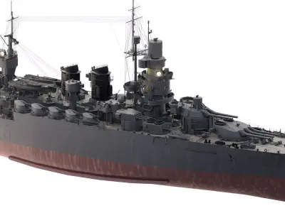 WW2 FRENCH NAVY DETAILED DESTROYER 3D model