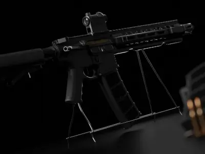 SAY GRY AR-15 Assault Rifle High Poly 3D model