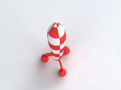 Retro Rocket 3D model buy
