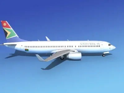 Boeing 737-800 South African Airlines 3D model