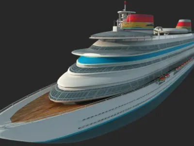 The cruise liner model ship 3D model