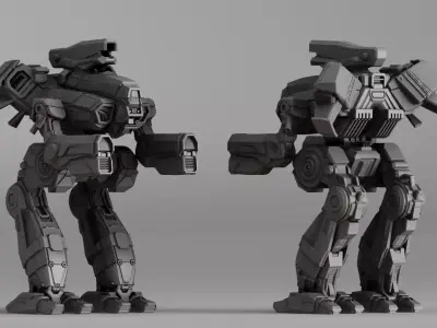 S00043 Sci-Fi Mech Walker with Jet Pack 3D print model