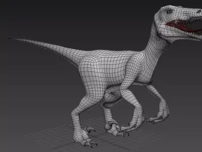 Velociraptor dinosaur 3D model 3