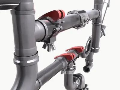 Pipe and Pipe Clamp Pack 3D model