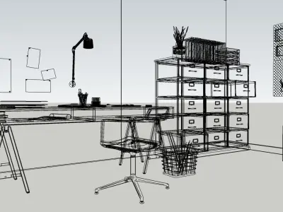 Office Workspace 3D model