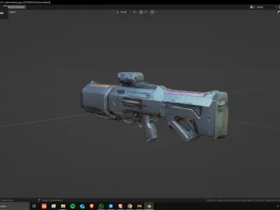 Sci-Fi Assault Rifle 05 Low Poly Game Ready Asset Low-poly 3D model