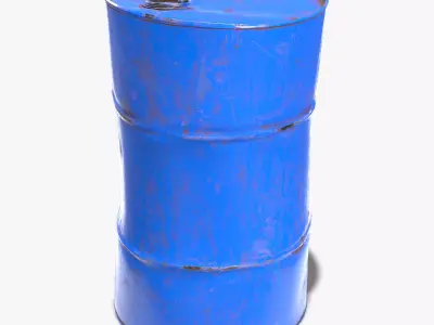Damaged Crude Oil Barrel PBR Low-poly 3D model get