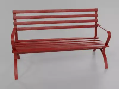 Metal Park Bench  Hard Surface Modeling Free low-poly 3D model