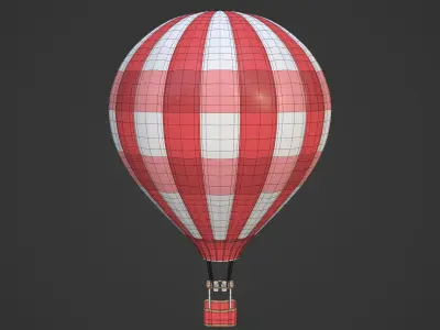 Hot Air Balloon Low-poly 3D model by Ocstard