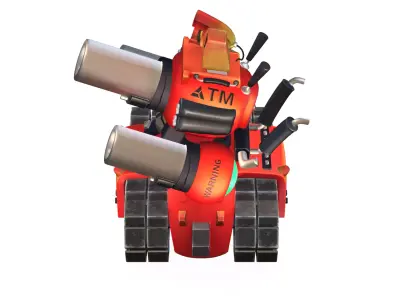 Red Advanced Tank Low-poly 3D model