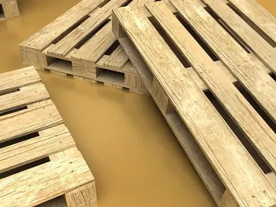 Photorealistic Wood Pallet High Res 3D model