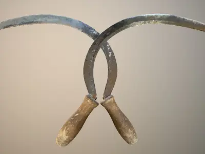 Old Sickle Low-poly 3D model