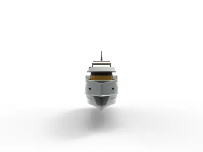 silver yacht 3D model