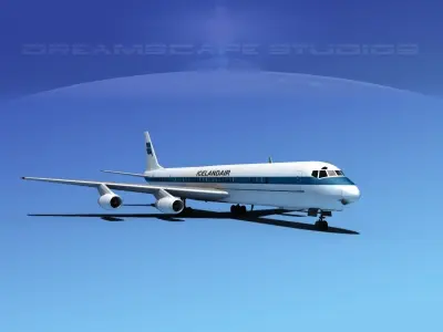 Douglas DC-8-63 Icelandair 3D model