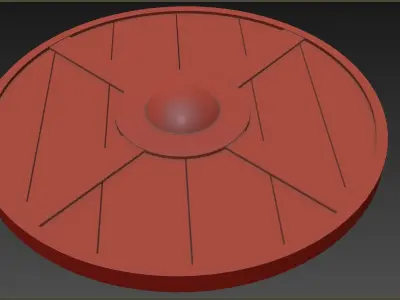 Wooden shield Low-poly 3D model order