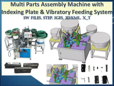 Multi Parts Assembly Machine with Indexing Feeding System 3D model