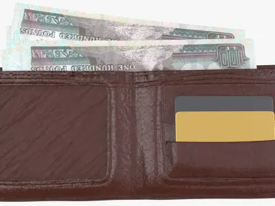 Egypt 100 Pounds Wallet Money Purse 3D model
