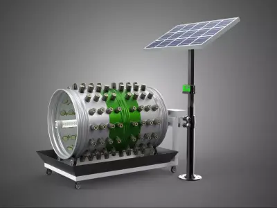 SOLAR POWERED IOT ROTARY HYDROPONIC GARDEN POT PLANT FARM SYSTEM 3D model