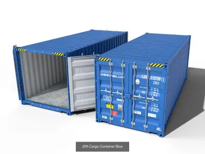 20ft cargo containers 3D Model Pack