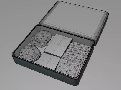 Snacks Cheese and Crackers 3D model