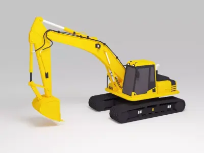 excavator 3D model by cocart from CGTrader