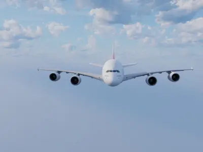 Airbus A380 Low-poly 3D model buy