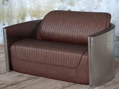 Aviator Sofa Double 3D model