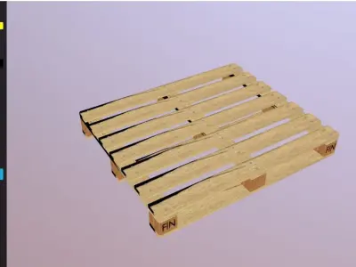 Pallet EUR-FIN Low-poly 3D model