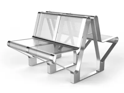 Waiting Room Seat V1 Double 2 Seats 3D model