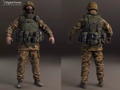 Russian soldier uniform 3D model