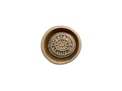 Ornate Carved Cylinder Container Low-poly 3D model