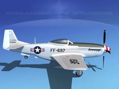 F-51D Mustang USAF 3 3D model