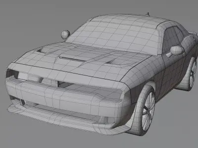 Low Poly Muscle Car       Game Ready Vehicle Free low-poly 3D model