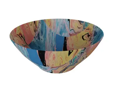 Bowl in Yellow Pattren 3D model purchase