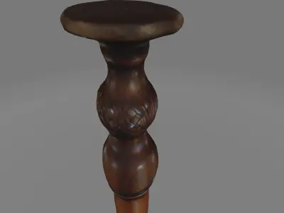 Antique Ornate Wooden Table Leg Low-poly 3D model
