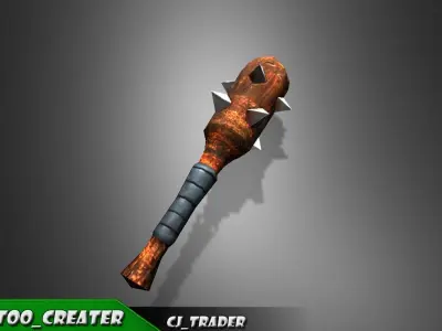 Mini Spiked Club Low-poly 3D model Low-poly 3D model
