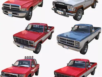 Classic pickups collection 3D Model Pack