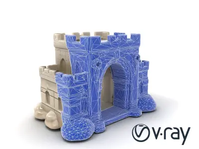 Underwater Castle Archway Design model pack Low-poly 3D model