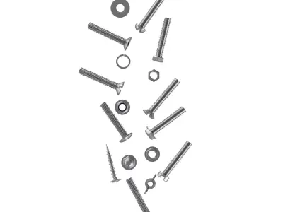 screws nuts bolts Low-poly 3D model