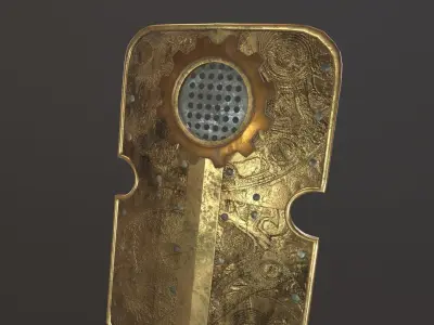 steampunk shield and helmet Low-poly 3D model