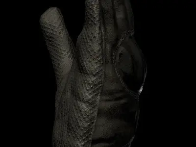 Black Military Tactical Glove Low-poly 3D model Low-poly 3D model
