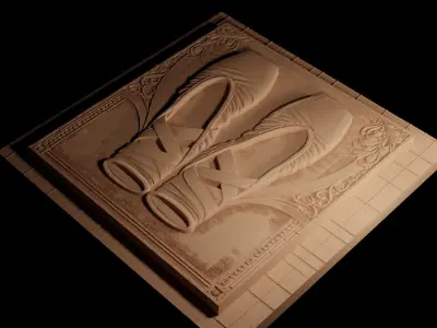 Ballet Shoes CNC 3d Print High Relief Sand Casting 3D print model