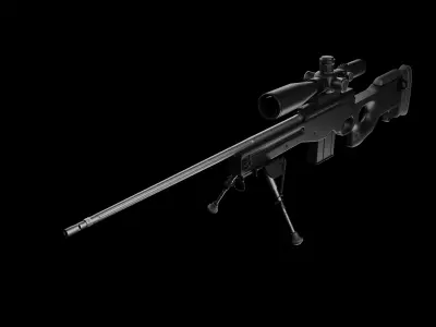 Sniper Rifle Low-poly 3D model order